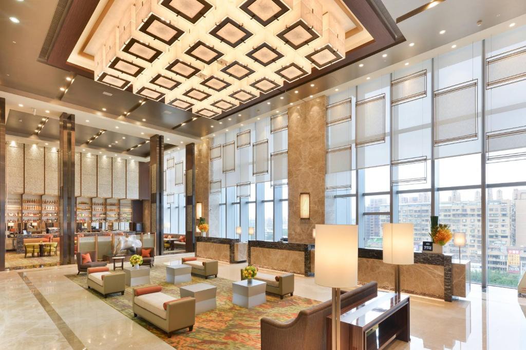 a rendering of the lobby of the sheraton philadelphia hotel at Courtyard by Marriott Taipei in Taipei