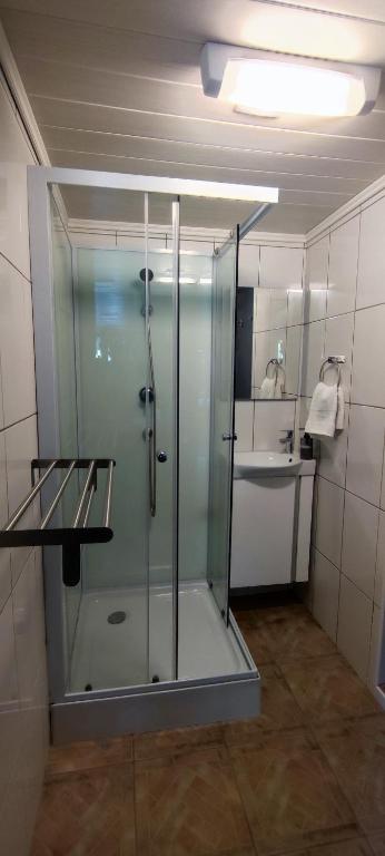 Koupelna v ubytování Le Bord Chêne