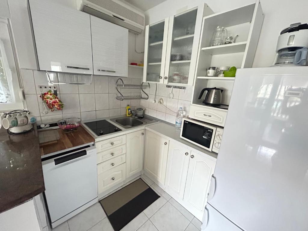 Kuchyň nebo kuchyňský kout v ubytování Apartments Sanda