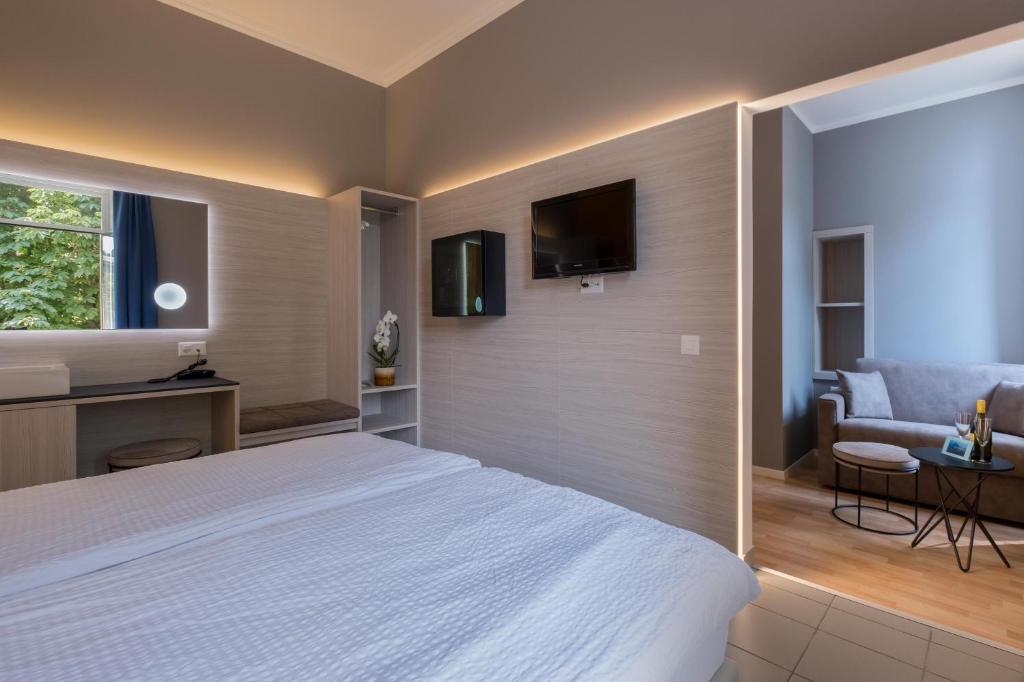 TV a/nebo společenská místnost v ubytování Hotel Zurigo Downtown
