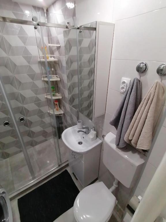 Koupelna v ubytování JM Apartman