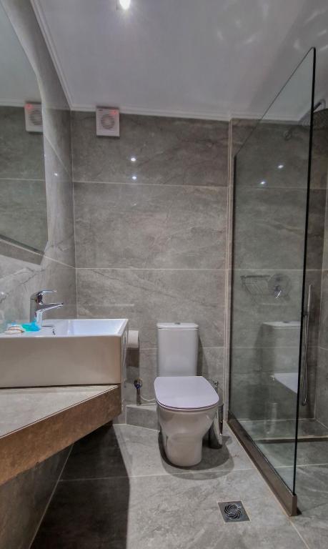 Koupelna v ubytování Hotel Viky