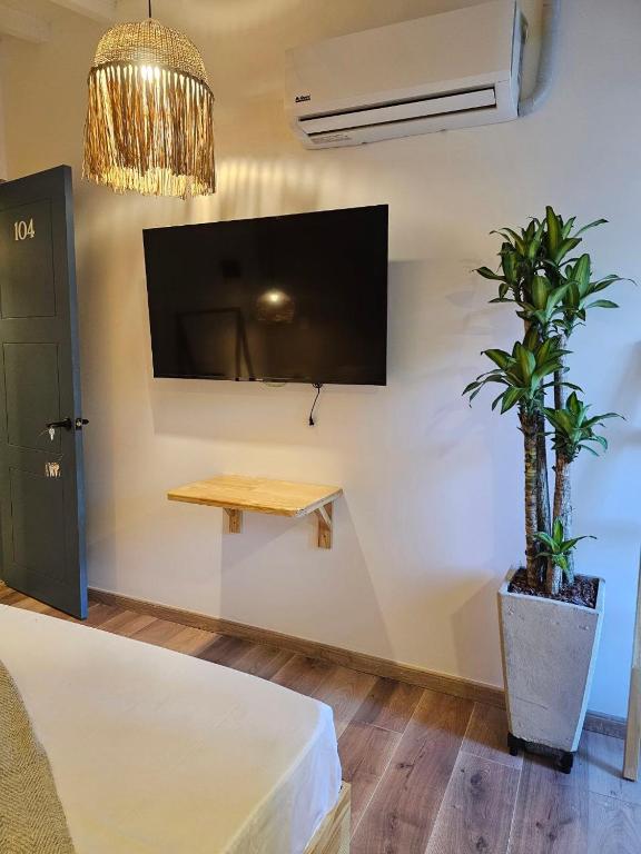 TV a/nebo společenská místnost v ubytování Poblado Luum Boutique hotel