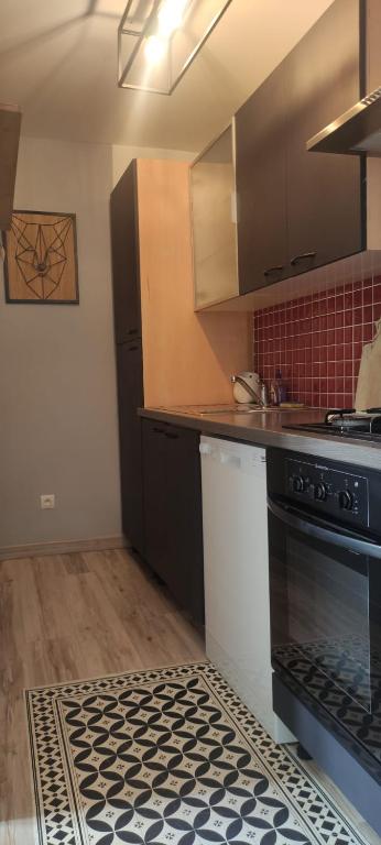 Kuchyň nebo kuchyňský kout v ubytování F3 Terrasse & Jardin Font-Romeu
