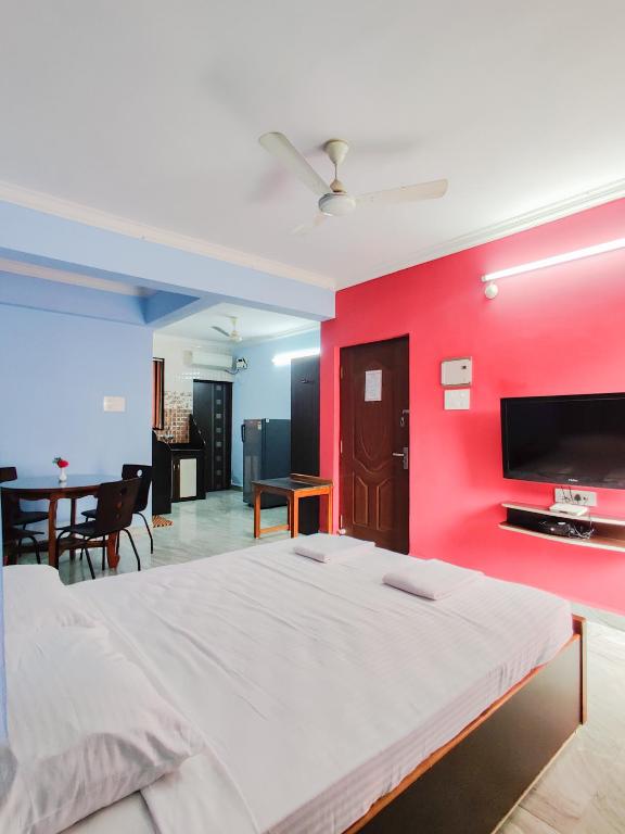 Postel nebo postele na pokoji v ubytování Hotel Siesta De Goa