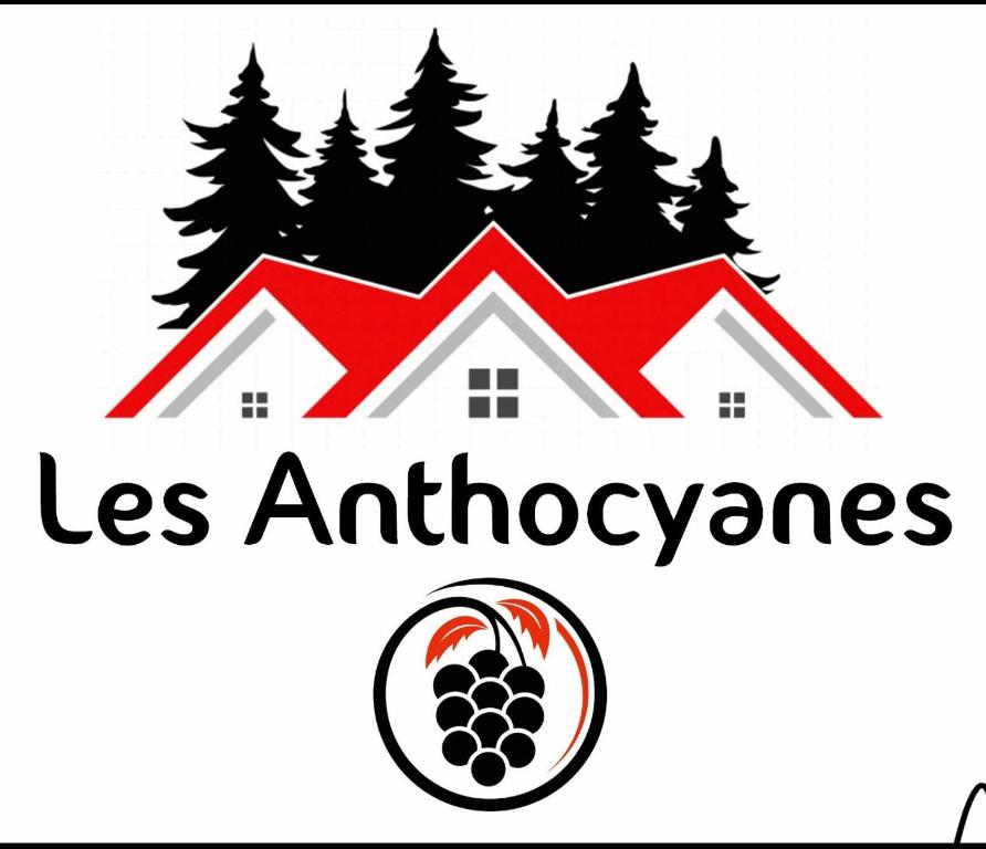 logotipo de una casa con pinos en LES ANTHOCYANES, en Champagny