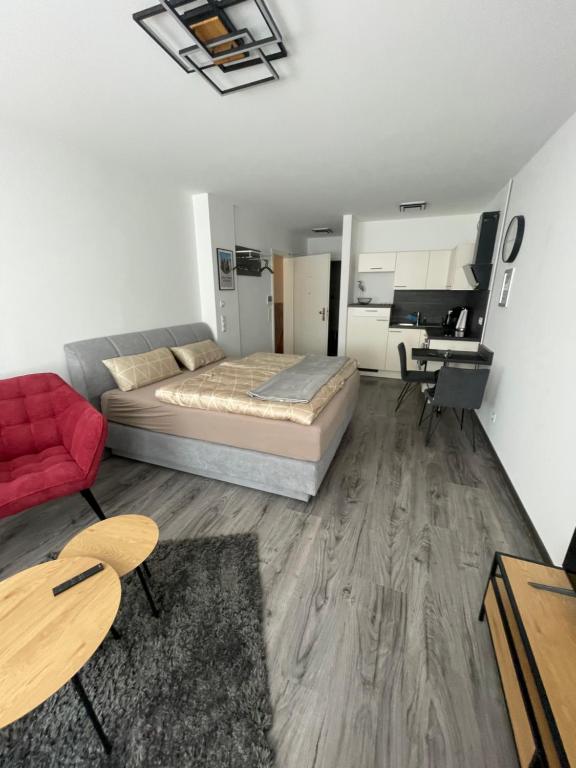 Postel nebo postele na pokoji v ubytování SWID Appartement