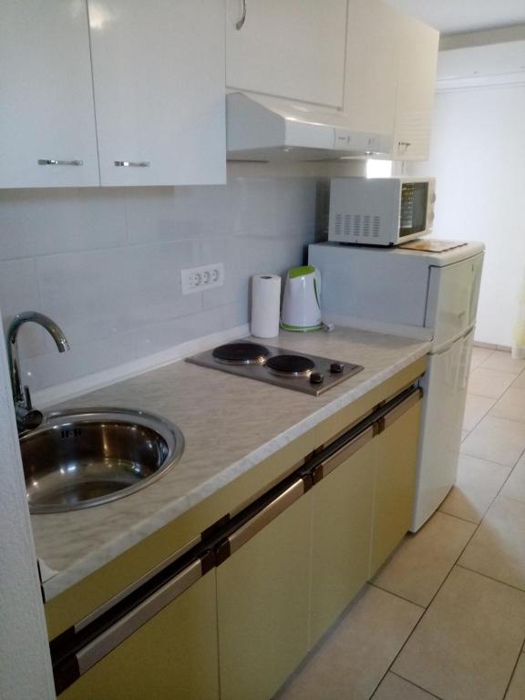 Kuchyň nebo kuchyňský kout v ubytování Apartmani Cesar