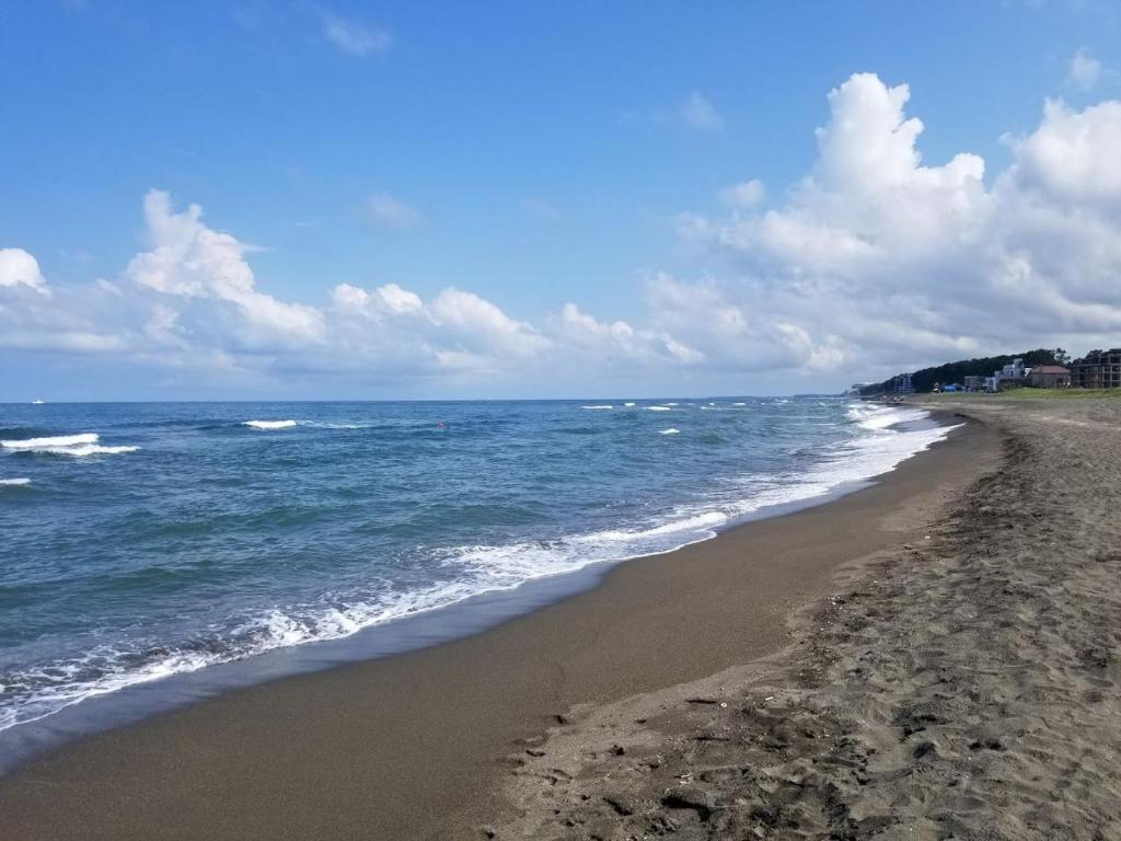 a beach with the ocean on a cloudy day at HeyShekvetili in Shekvetili