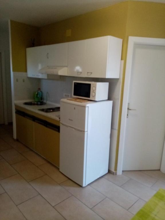 Kuchyň nebo kuchyňský kout v ubytování Apartmani Cesar