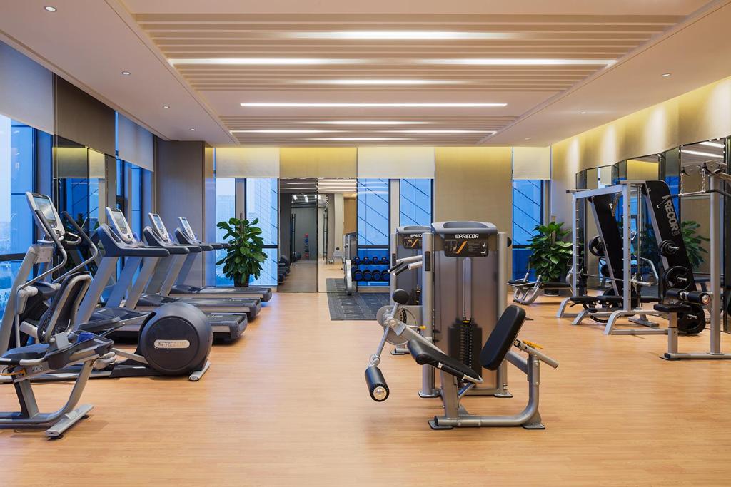 Fitness centrum a/nebo fitness zařízení v ubytování Maanshan Wanda Realm Hotel