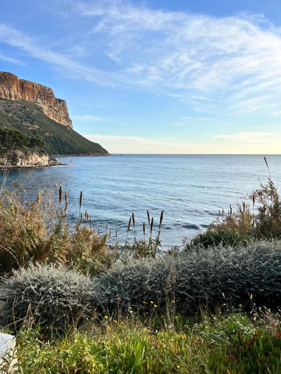 - une vue sur l'océan depuis une falaise dans l'établissement CassisCentre-pour famille-piscine plage - 4pers, à Cassis