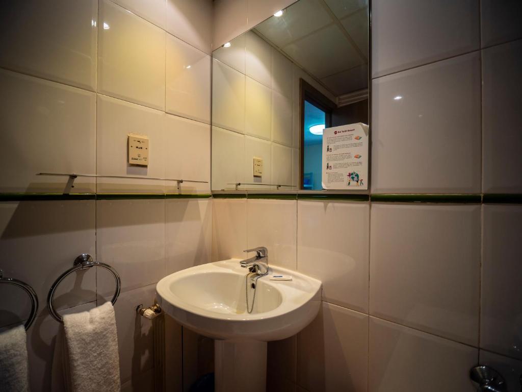 Koupelna v ubytování Hotel Taüll
