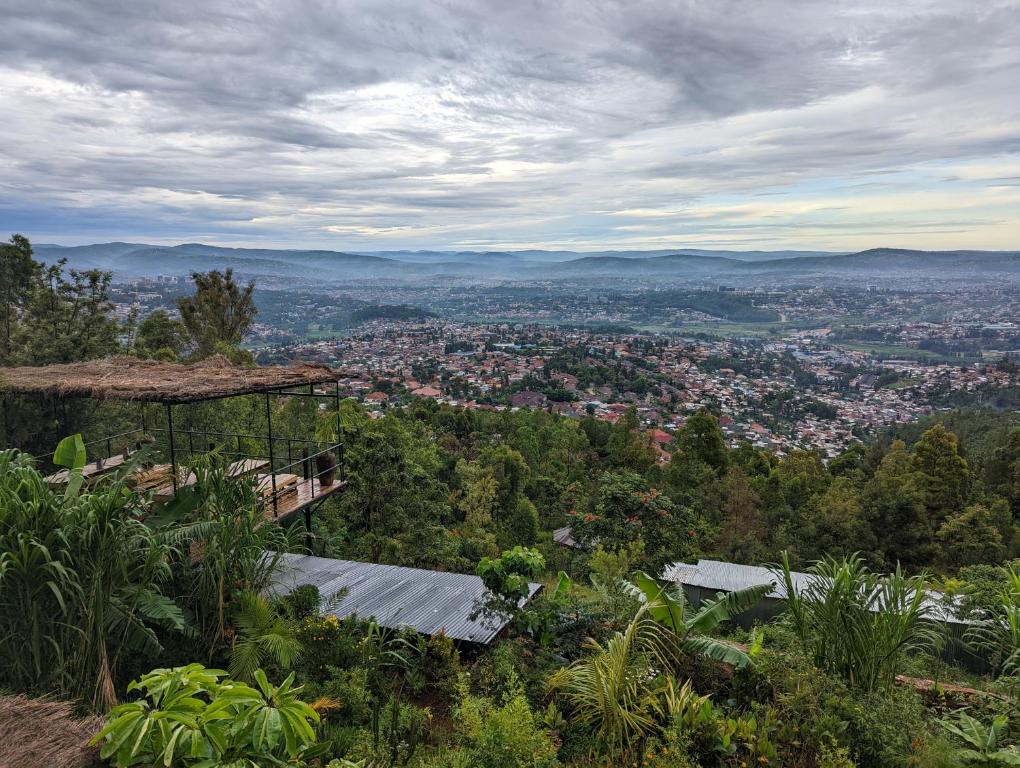 a view of a city from the top of a hill at Eagle View Lodge - Kigali in Kigali