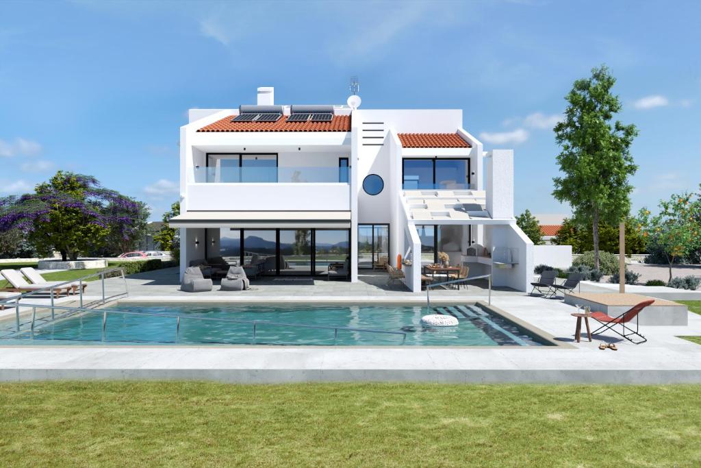 Πισίνα στο ή κοντά στο Maison A Rhodes with 66m2 heated pool on a 4800m2 plot