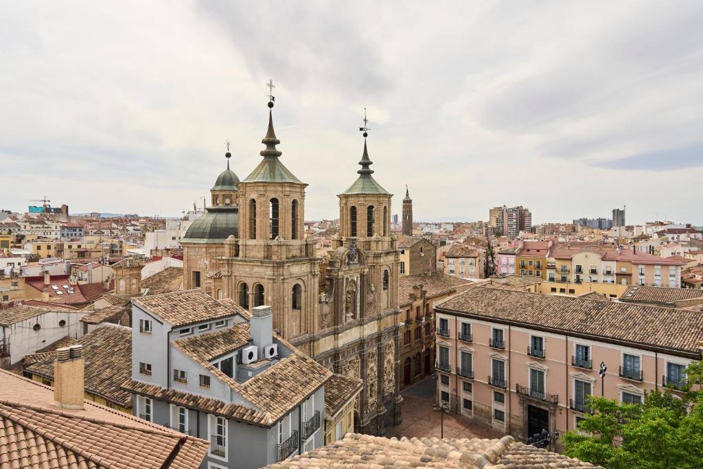 an aerial view of the city of lyon with roofs at Catalonia El Pilar in Zaragoza