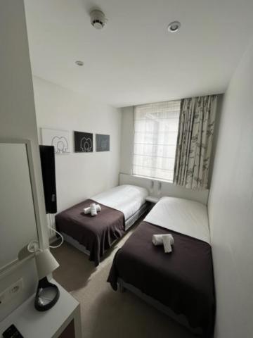 a hotel room with two beds and a television at Residence OLit Cathédrale in Strasbourg