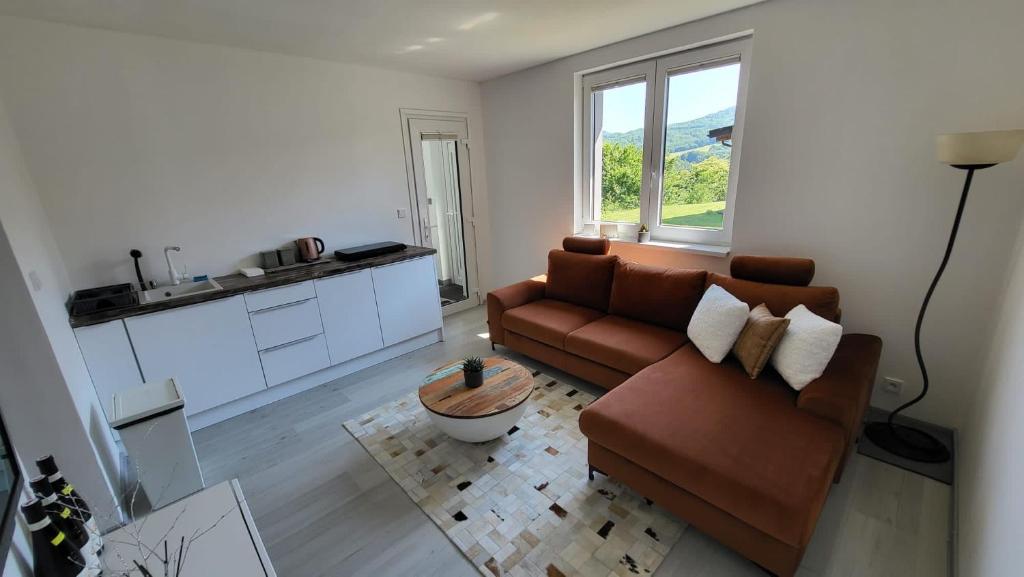 Posezení v ubytování Apartman s bazénem a saunou