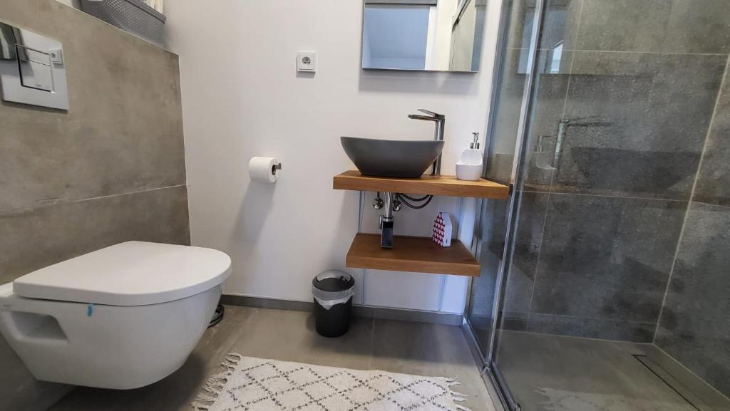Koupelna v ubytování Apartman s bazénem a saunou