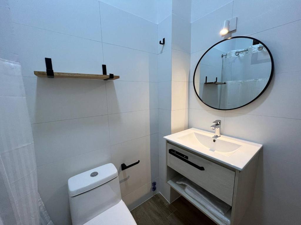 Koupelna v ubytování Hotel Casa Aure