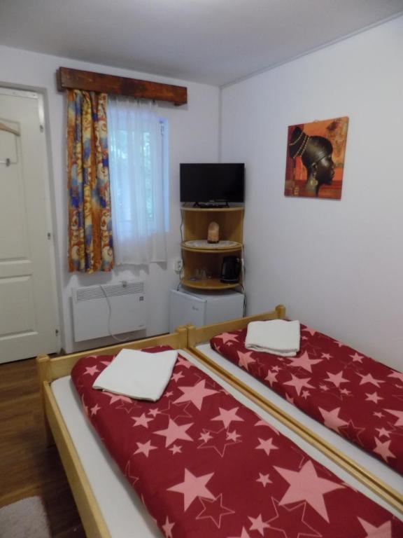 Postel nebo postele na pokoji v ubytování Hegyi-lak vendégház