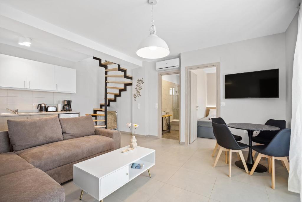 TV a/nebo společenská místnost v ubytování Isabel Artemis Crete - Luxury Sea Views Villas
