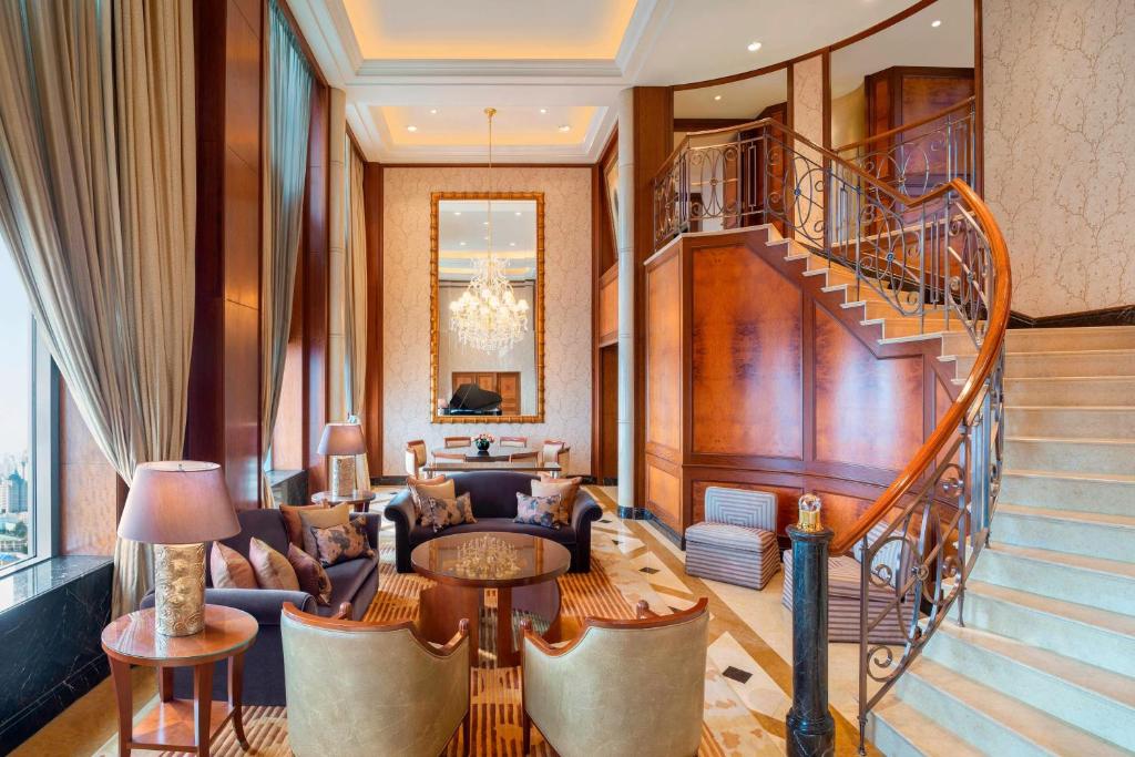 Posezení v ubytování The Hongta Hotel, A Luxury Collection Hotel, Shanghai