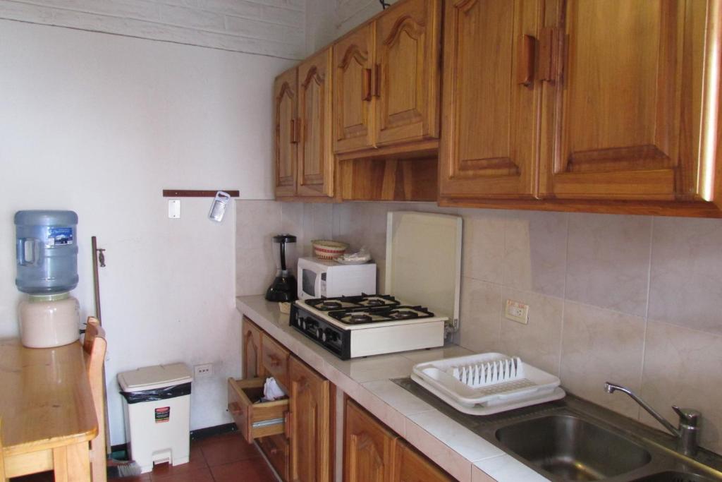 Kuchyň nebo kuchyňský kout v ubytování Apartamentos Los Quipus
