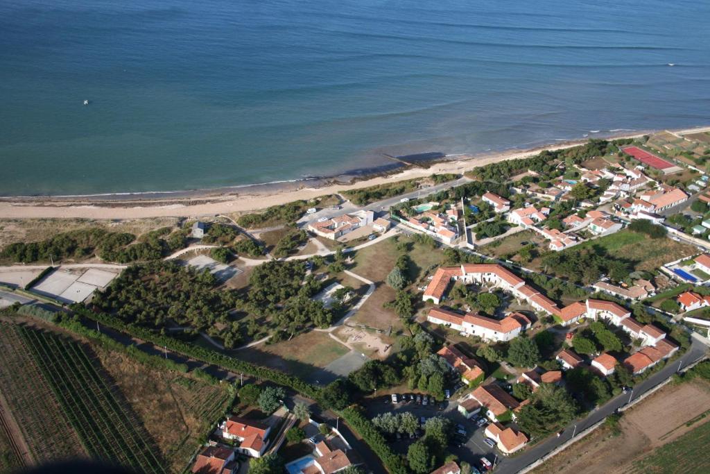 an aerial view of a town next to the ocean at VVF Île de Ré Sainte-Marie-de-Ré in Sainte-Marie-de-Ré