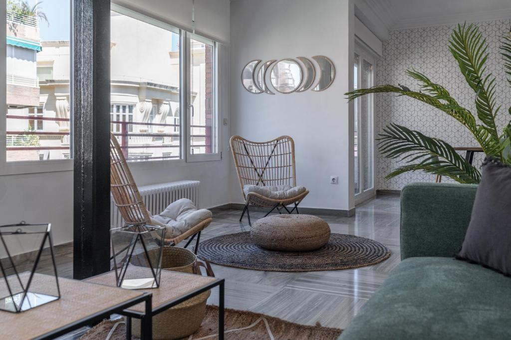 Posezení v ubytování tuGuest Gran Vía 24 Apartment
