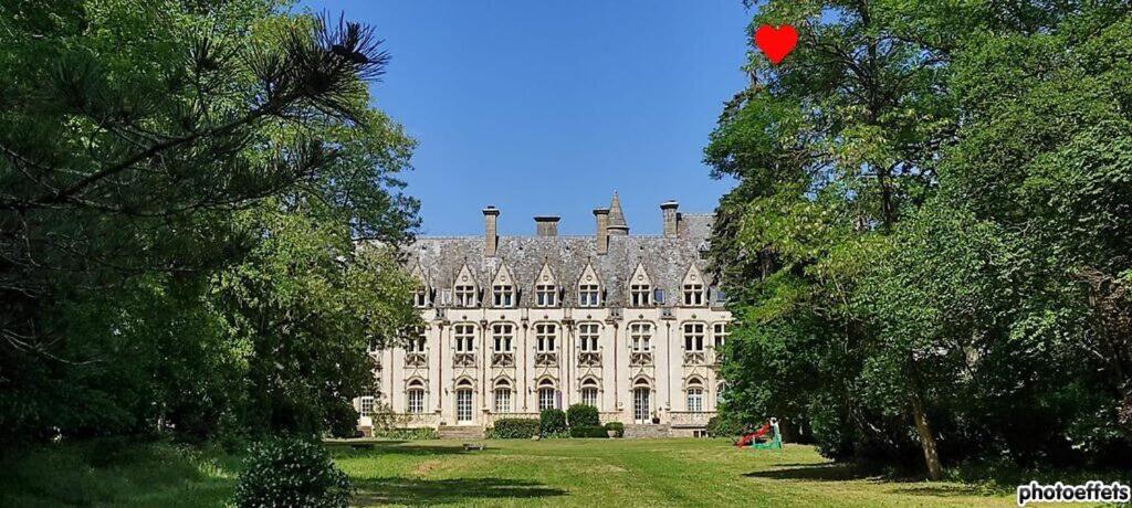 a large white building with a yard with trees at Charmant STUDIO au Calme Tout Confort Dans Château Néo Gothique proche ZENITH COMET ORLEANS Parking Voiture Gratuit WIFI Haut Débit Rue des Montées in Orléans