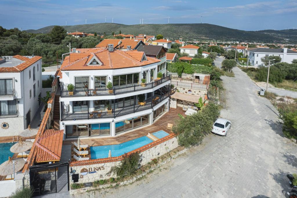 Letecký snímek ubytování Lunas Alaçatı