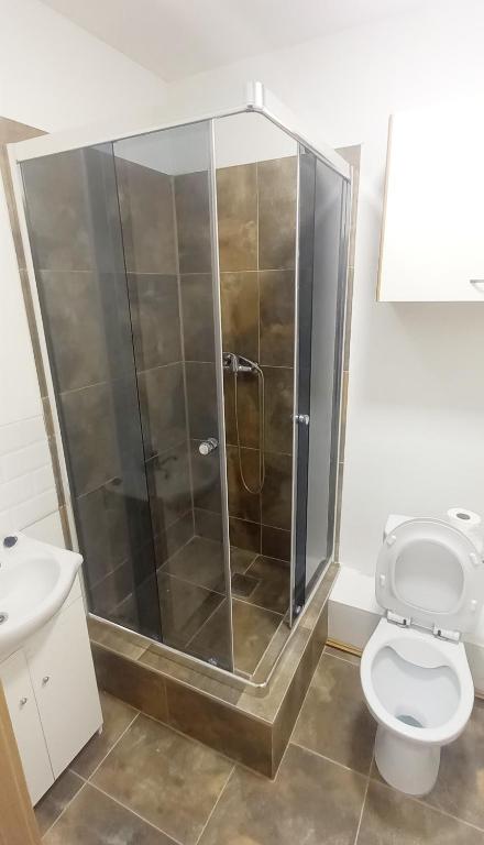 Kúpeľňa v ubytovaní Krásny priestranný slnečný apartmán v centre mesta