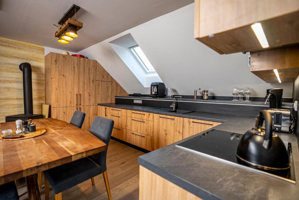 Kuchyň nebo kuchyňský kout v ubytování Apartmány v Podzámčí