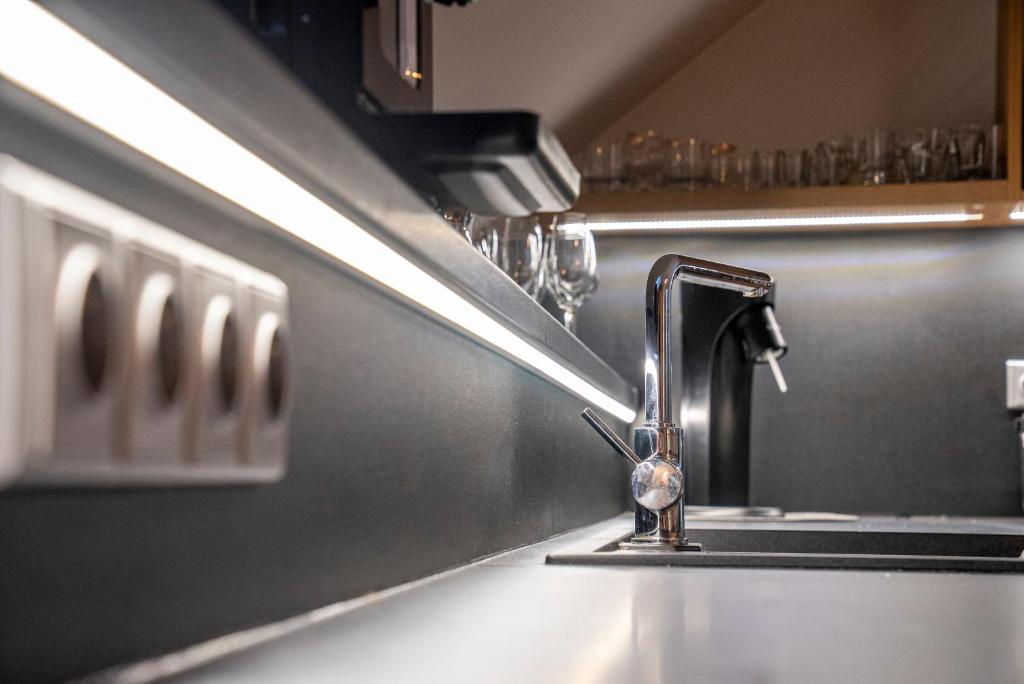 Kuchyň nebo kuchyňský kout v ubytování Apartmány v Podzámčí