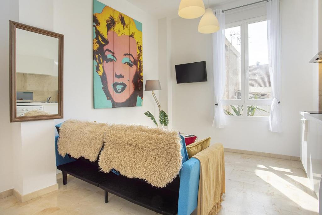TV a/nebo společenská místnost v ubytování -MalagaSunApts-Pop Dream CityCentre