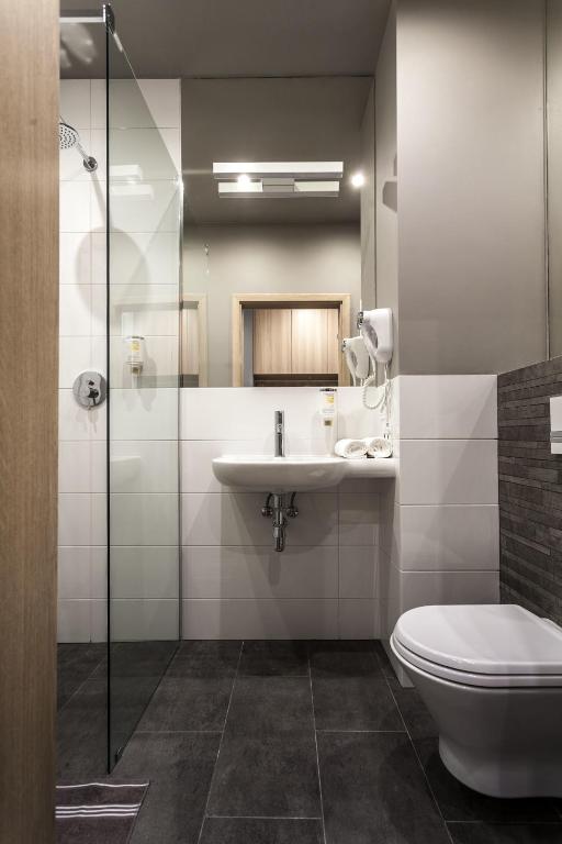 Koupelna v ubytování Hotel Zatoka