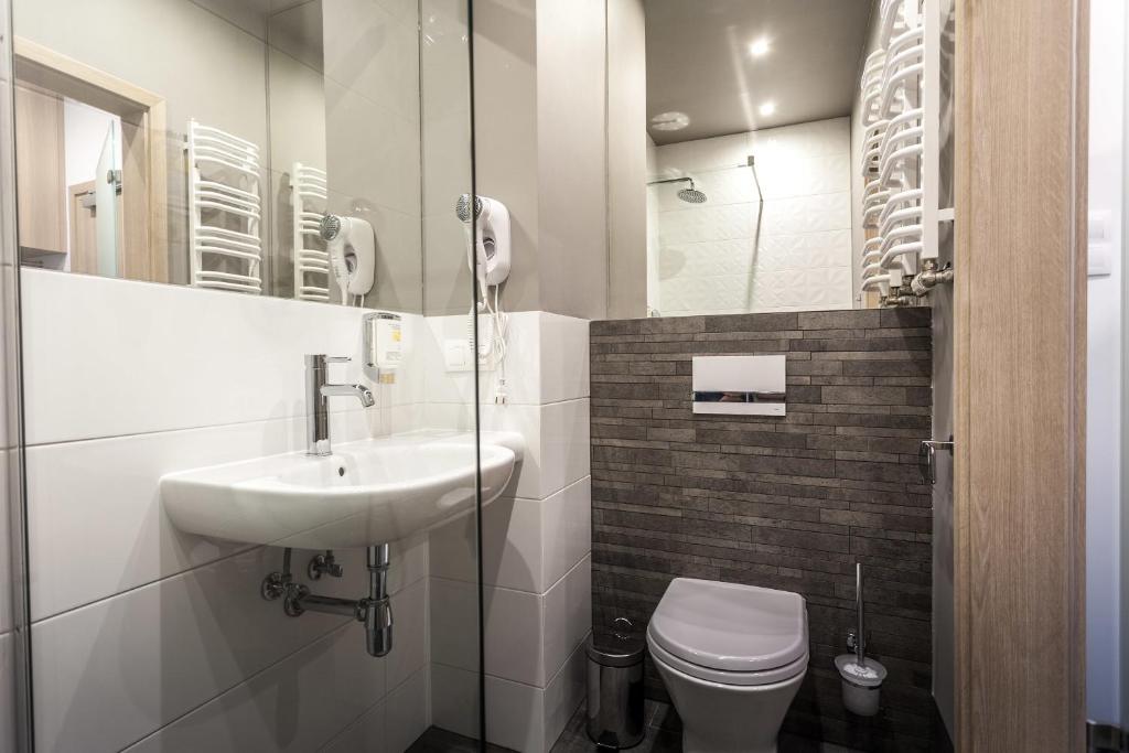 Koupelna v ubytování Hotel Zatoka