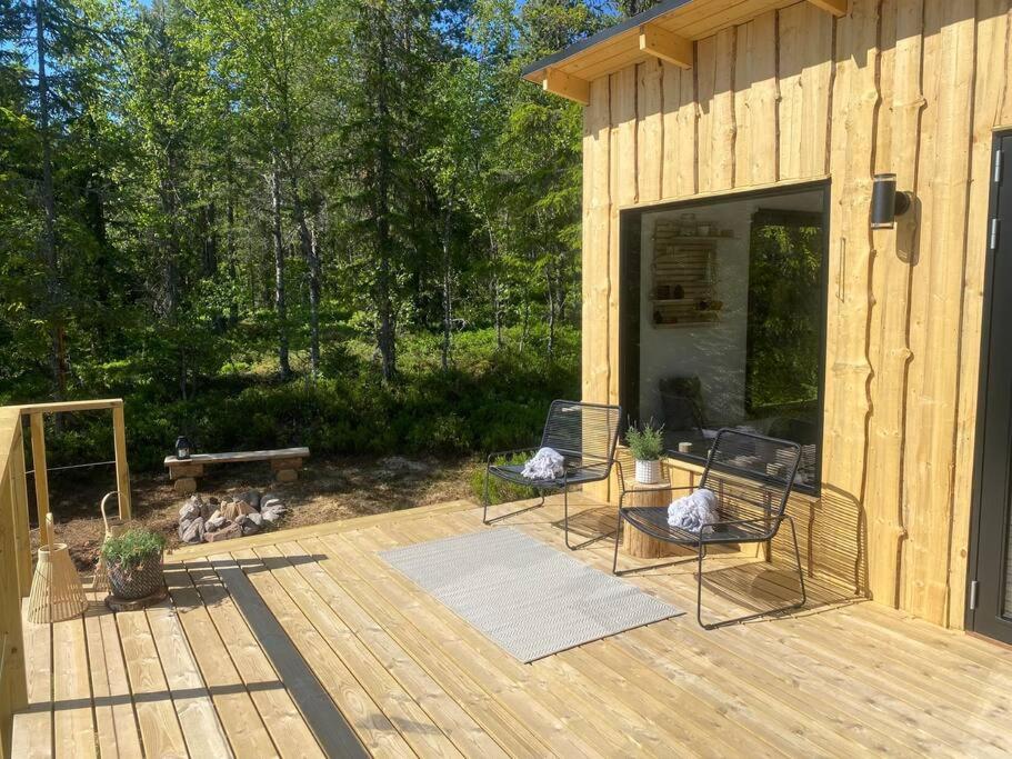Balkón nebo terasa v ubytování Forest cabin with stunning mountain view & Sauna