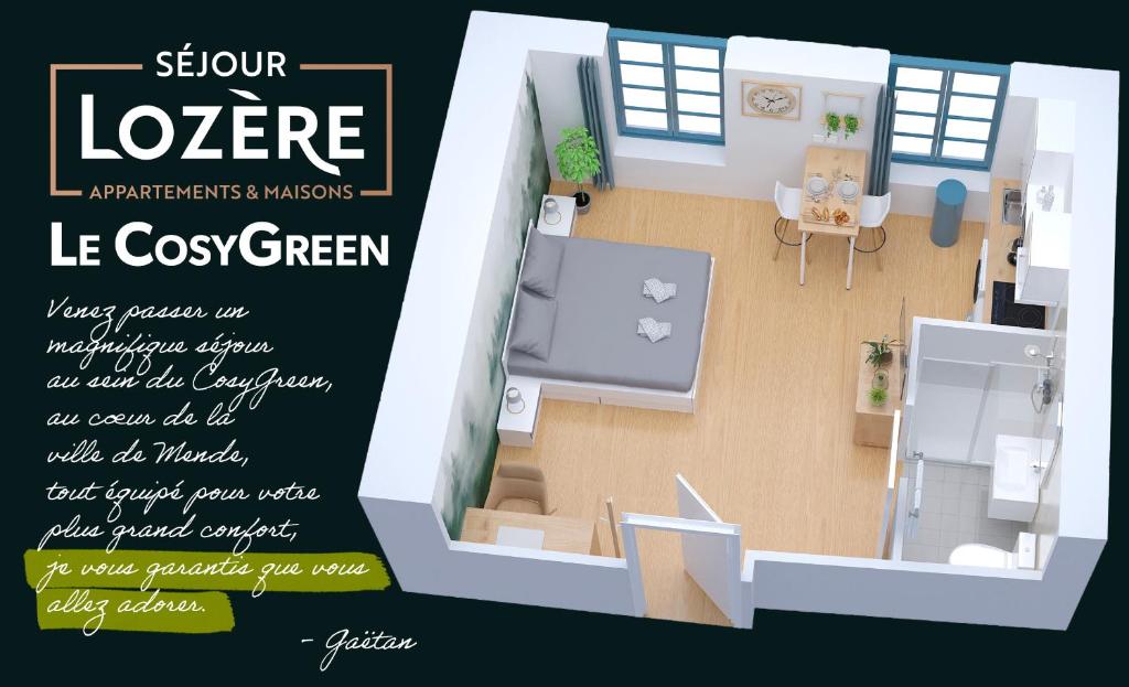 Bố cục Le CosyGreen - Central/Netflix/Wifi Fibre - Séjour Lozère