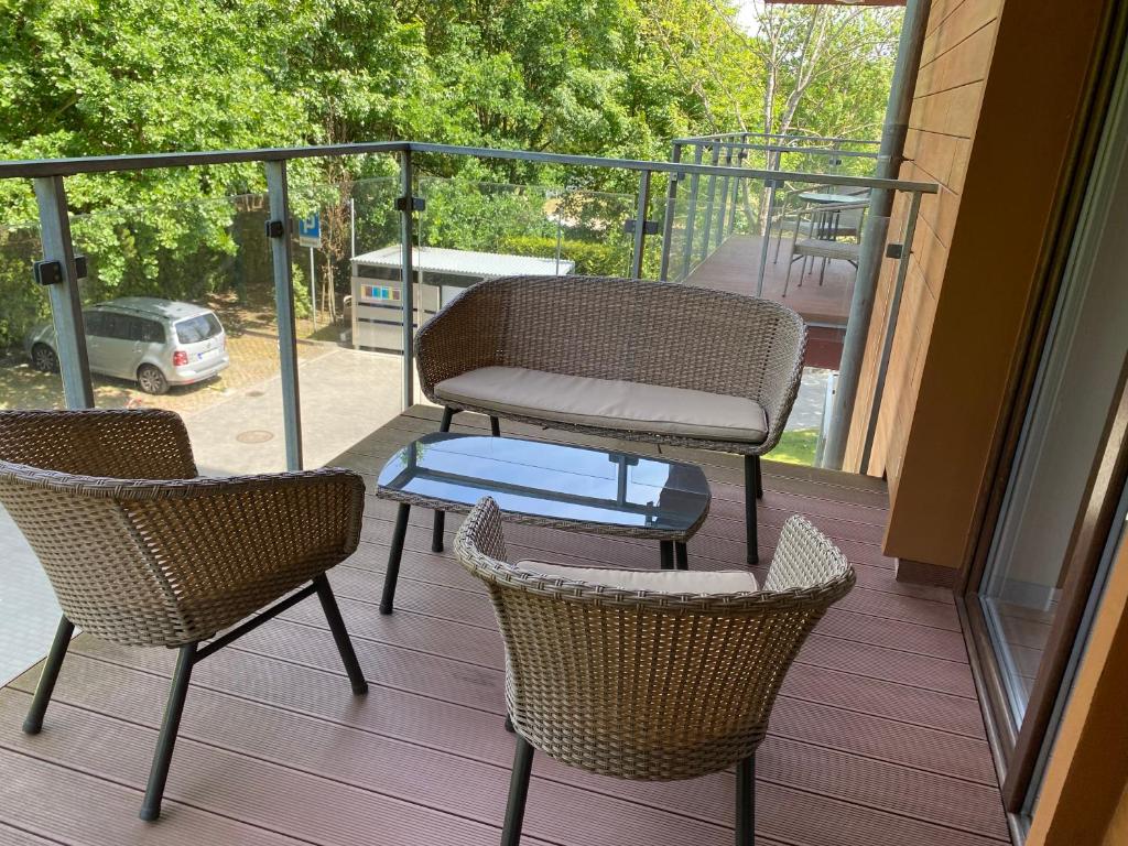 Balkón alebo terasa v ubytovaní Polanki Park Apartament LEON