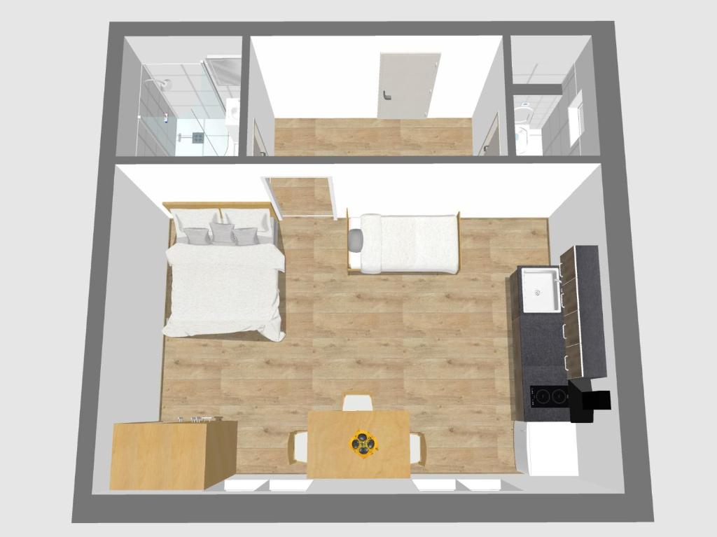 Půdorys ubytování Vlevo dole Koko Apartment by Správa ubytka