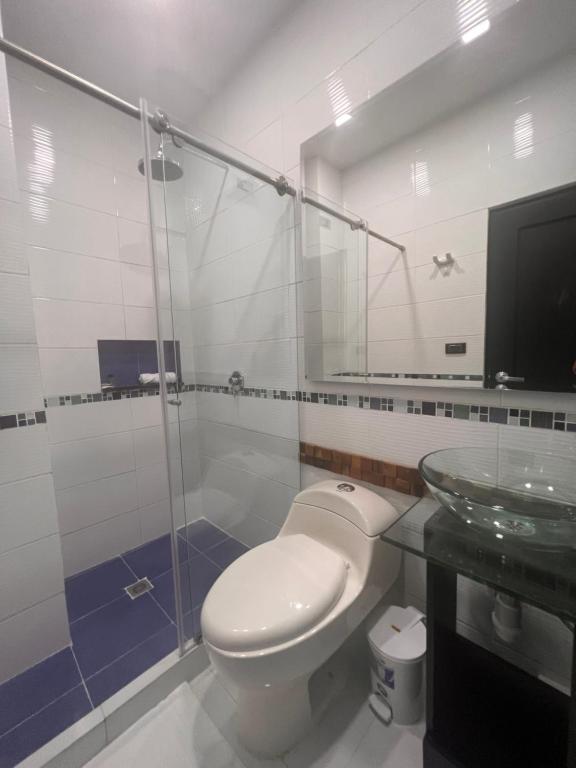 Koupelna v ubytování Hotel Zuriel Boutique