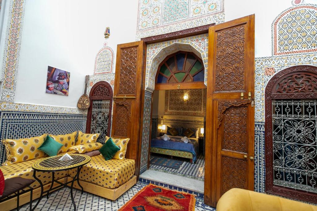 Posezení v ubytování Riad Tarab Fes