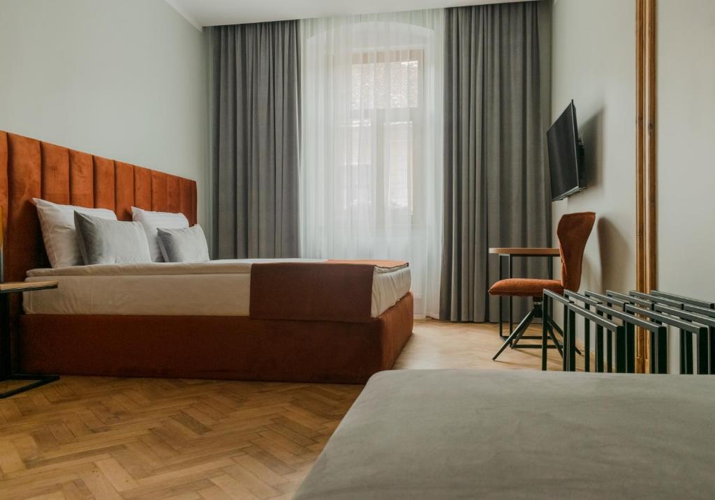 Een bed of bedden in een kamer bij Prinz Gregor
