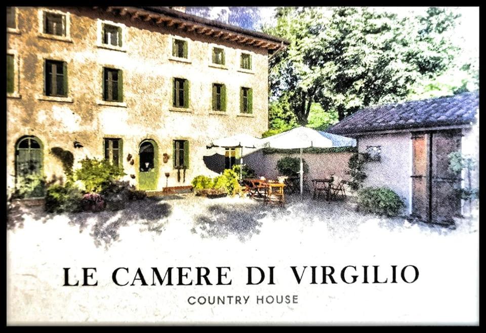 un dibujo de una casa y una casa de campo en Le camere di Virgilio, en Monzambano