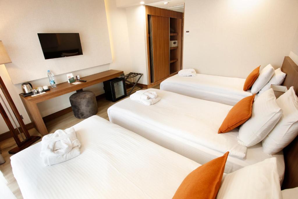 Postel nebo postele na pokoji v ubytování Kazdağları Allia Thermal Health & Spa