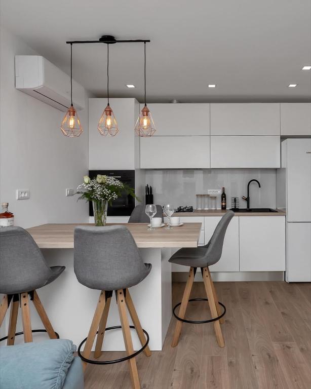 Kuchyň nebo kuchyňský kout v ubytování Apartman Pelagos