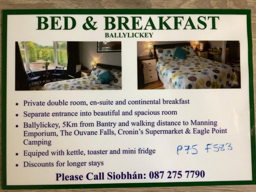 Postel nebo postele na pokoji v ubytování Bantry Bay Haven B&B