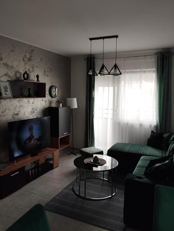 TV a/nebo společenská místnost v ubytování Apartman Green!!